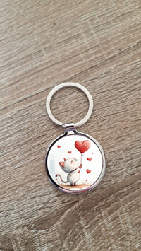 Porte-cle personnalise – Idee Saint-Valentin 2026, chat