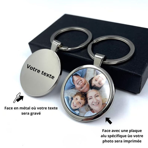 Porte cle personnalise photo – Acier avec impression sur aluminium