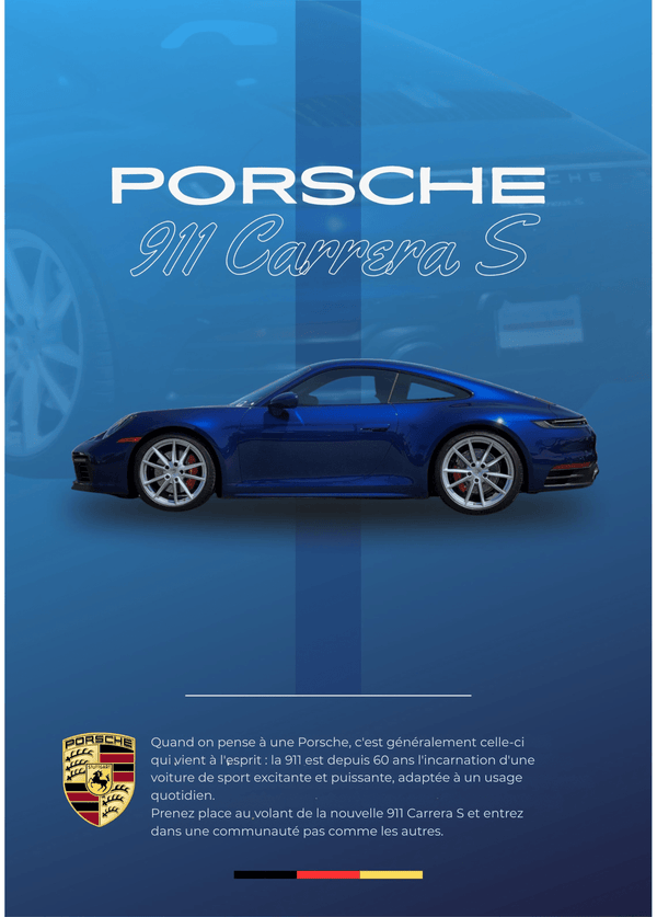 Décoration mural métal– Porsche 911 Carrera S