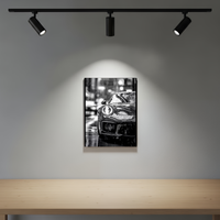 Plaque metal decorative Porsche noir & blanc A4 – Fabrication francaise