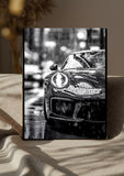 Plaque metal decorative Porsche noir & blanc A4 – Fabrication francaise
