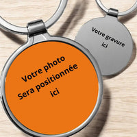 Porte-clés personnalisé photo et gravure rond - Ploy-Art -gravure&sublimation-