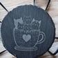 Sous-Verres en Ardoise motif chat - Ploy-Art -gravure&sublimation-