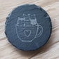 Sous-Verres en Ardoise motif chat - Ploy-Art -gravure&sublimation-
