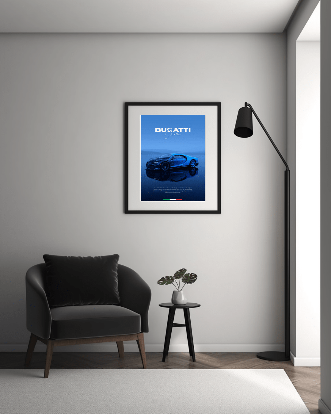 Poster de voiture de course Bugatti Chiron – Décoration Murale
