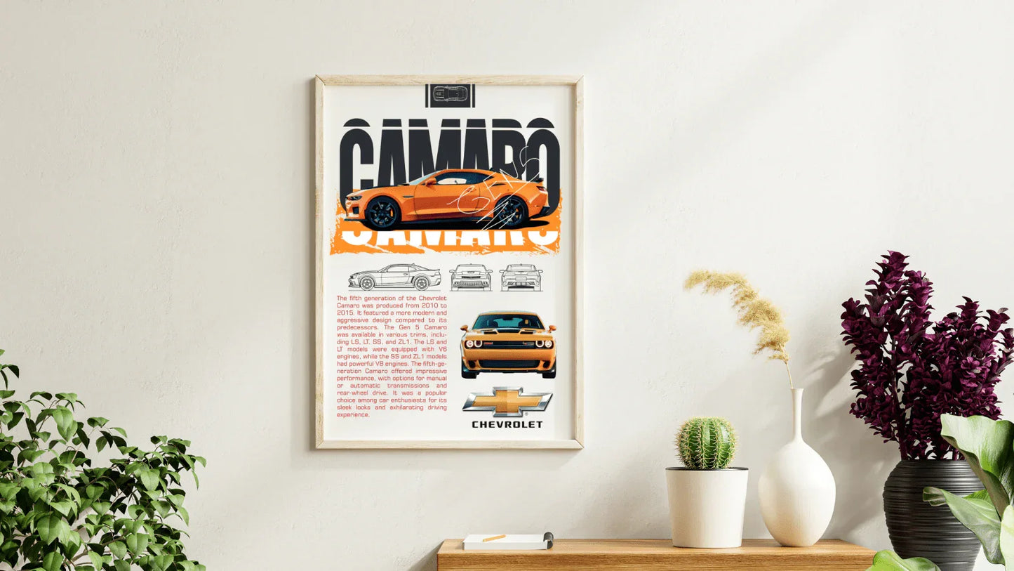 Affiche voiture de sport – Chevrolet Camaro Gen 5