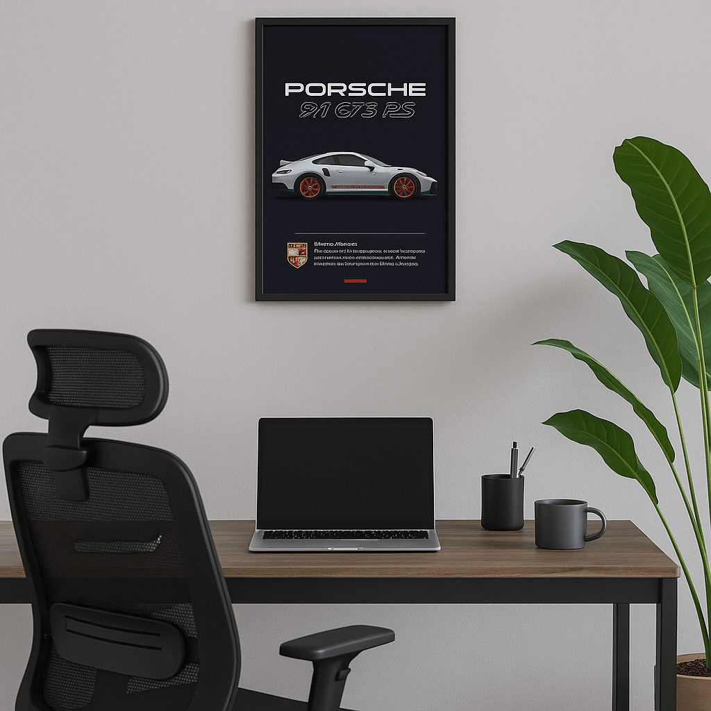 Une affiche voiture de sport haut de gamme sur plaque aluminium