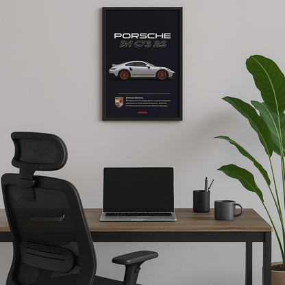 Une affiche voiture de sport haut de gamme sur plaque aluminium