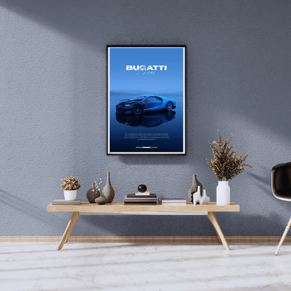 Poster de voiture de course Bugatti Chiron – Décoration Murale