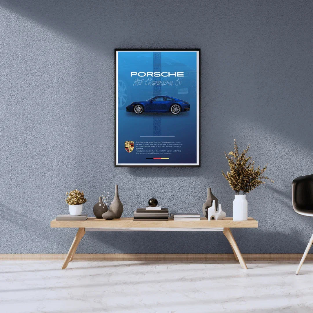 Affiche voiture de sport par sublimation– Porsche 911 Carrera S